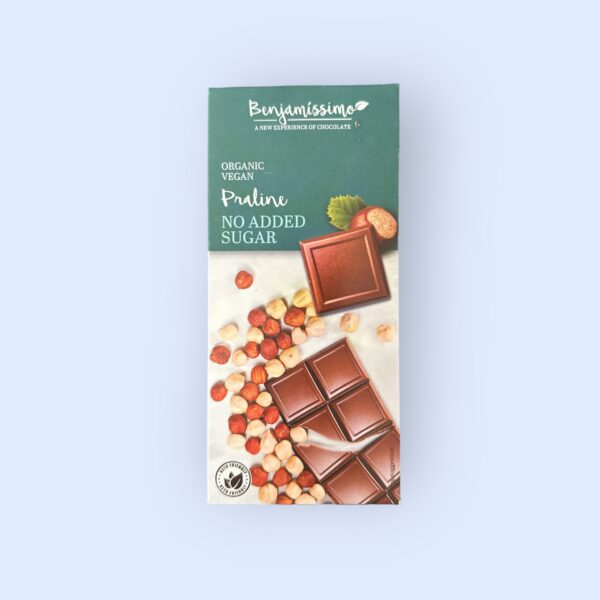 Benjamissimo bio vegán csokoládé mogyorós pralinéval hozzáadott cukor nélkül 60g