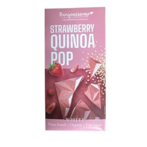 Benjamissimo bio fehércsokoládé eperrel és quinoa puffancsal 60g