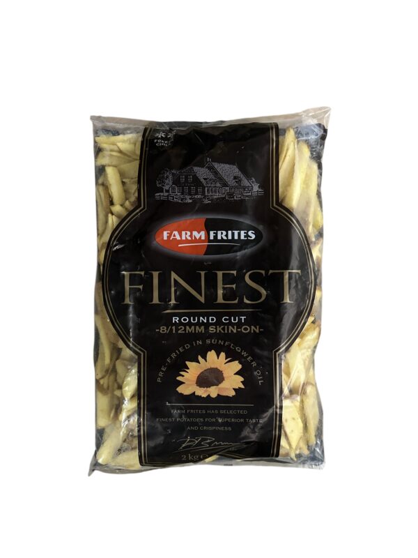 Farm Frites Finest Round Cut héjas hasábburgonya 8/12 mm – 2 kg