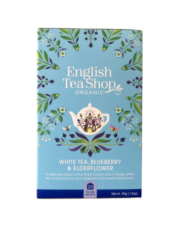 English Tea Shop Organic White tea Blueberry & Elderflower- fehér tea áfonyával és bodzával bio 40g