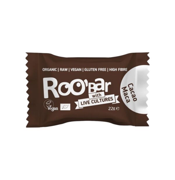 Roobar Bio Nyers Szelet Macával és Kakaóval 22g