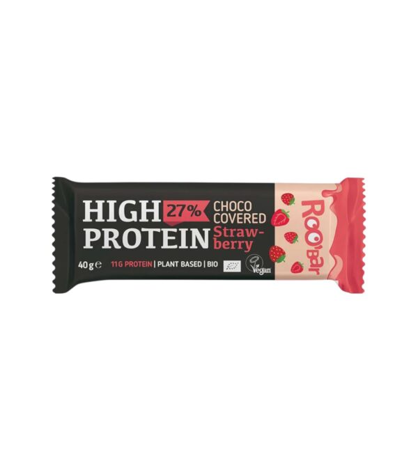 Roobar Bio Protein Szelet Földieper, csokoládébevonattal 40g