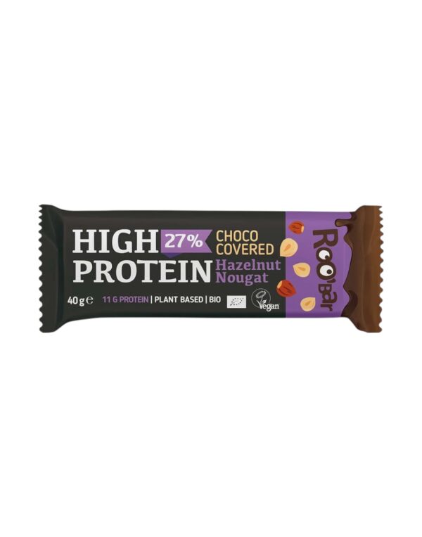 Roobar Bio Protein Szelet Mogyoró-Nugát bevonattal 40g