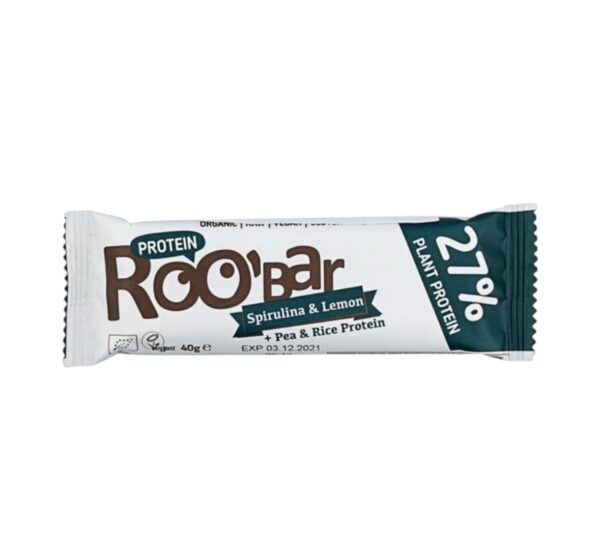 Roobar Bio Protein Szelet Spirulinával és Citrommal 40g