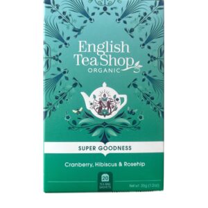English Tea Shop Organic Super Goodness Cranberry, Hibiscus & Rosehip– Vörösáfonya, hibiszkusz és csipkebogyó tea 40g