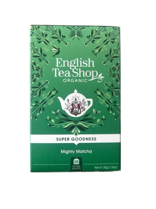 English Tea Shop Organic Super Goodness Mighty Matcha Tea- Bio zöld tea matchával és gyógynövényekkel 40g